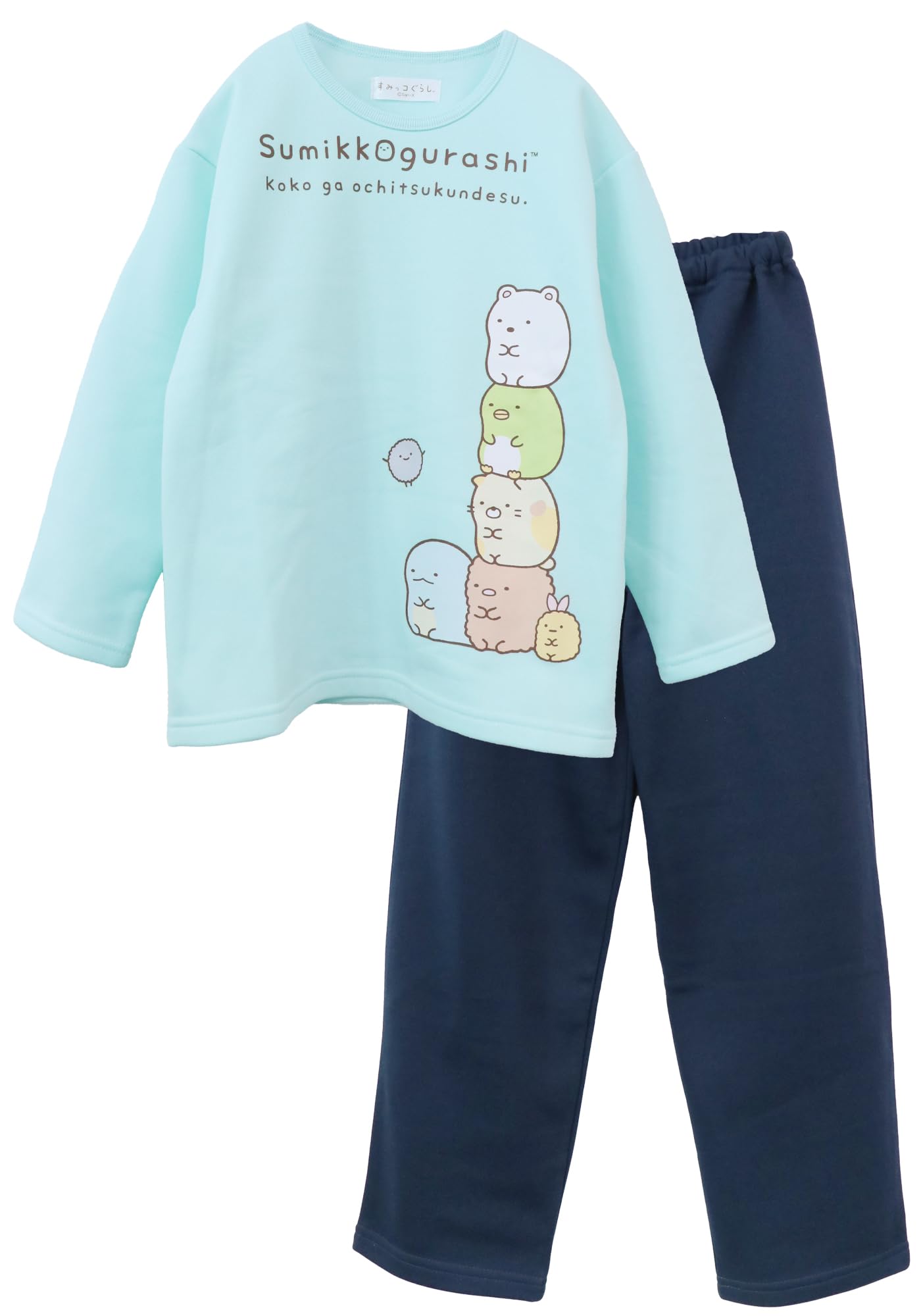 

Kaituck Family Sumikkogurashi Kids Pajamas, Long Sleeve, Shaggy, Fleece-Lined, Winter, Cream, Green, Sizes 130cm, 140cm, 150cm (150cm, Green)