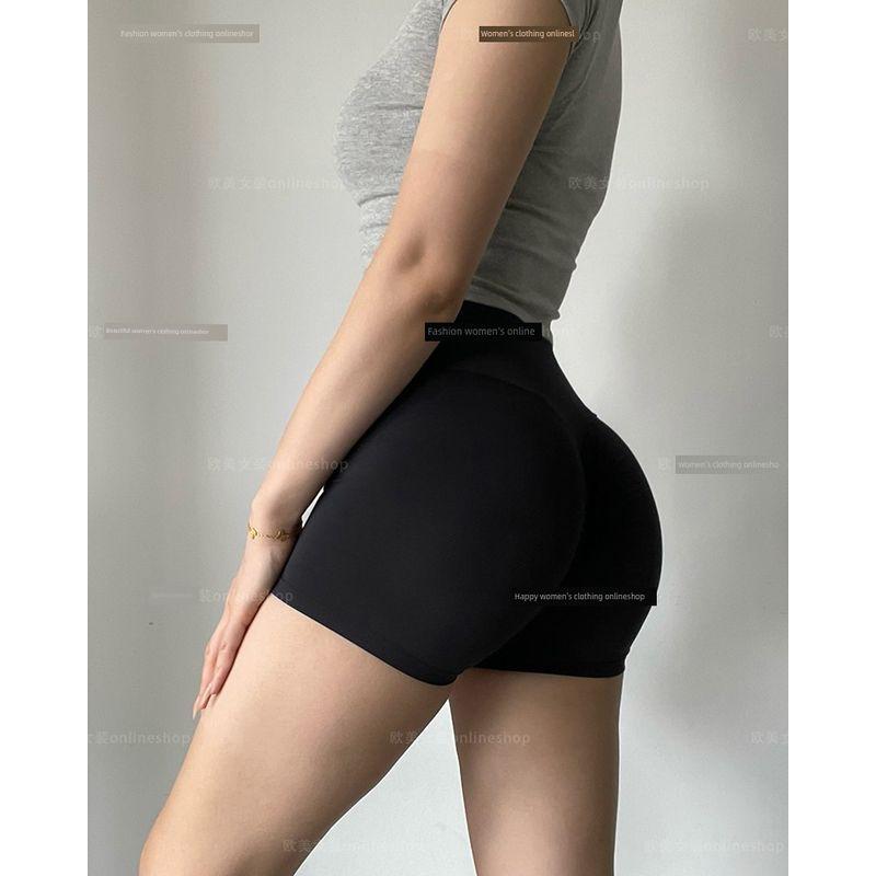 Peach Hip Show Sports Shorts Nude Feel High Waist Tight Buttock Lifting Training Three Pants Yoga Pants Stretch Fitness Pants
