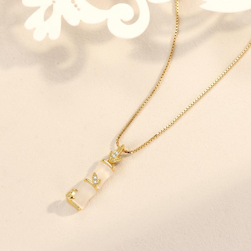 Bamboo Necklace Women's Korean Niche Design Spring Small Fresh Japanese and Korean Women's Necklace