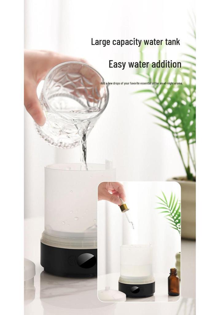 USB RGB Flame Aroma Diffuser: Silent Timer, Large Mist Volume, Essential Oil Fragrance, Perfect for Home Use.