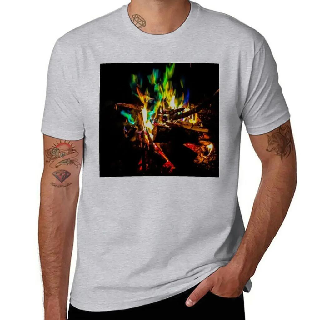 Fire T-Shirt aesthetic clothes sports fans hippie clothes fruit of the loom mens t shirts