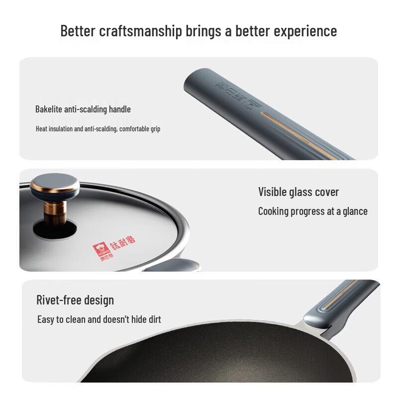 KOBACH Titan Antihaft-Wok mit Temperaturanzeige