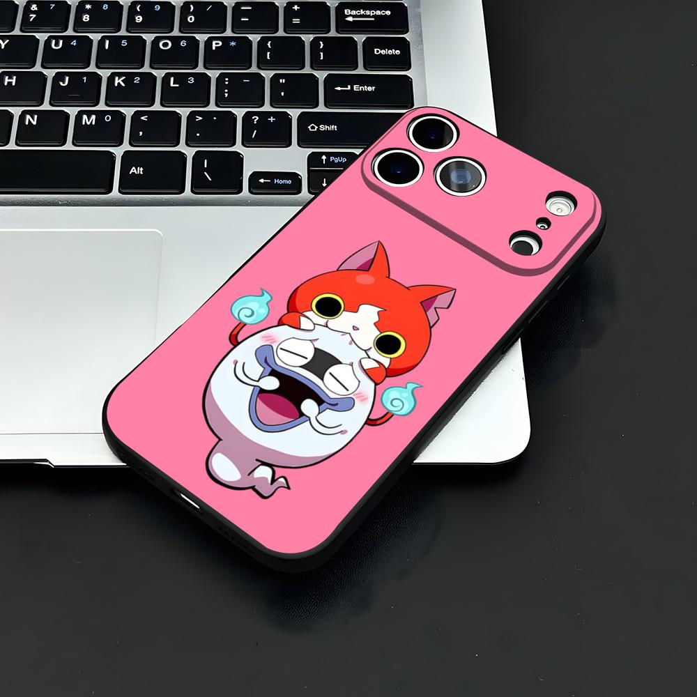 

Komasan Buchinyan Y-Yo Kai W-Watch Phone Case For IPhone 17 Air 16 E Pro Max 15 14 13 Mini 12 Pro 11 Max Plus Black Soft Shell iPhone 12