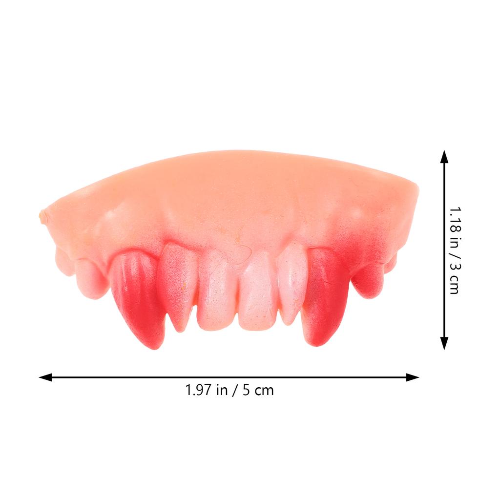 5Pcs Funny Ugly False Fake Teeth Wacky Freaky Front Teeth Decoration Props Trick Toy Party Halloween Game Accessory