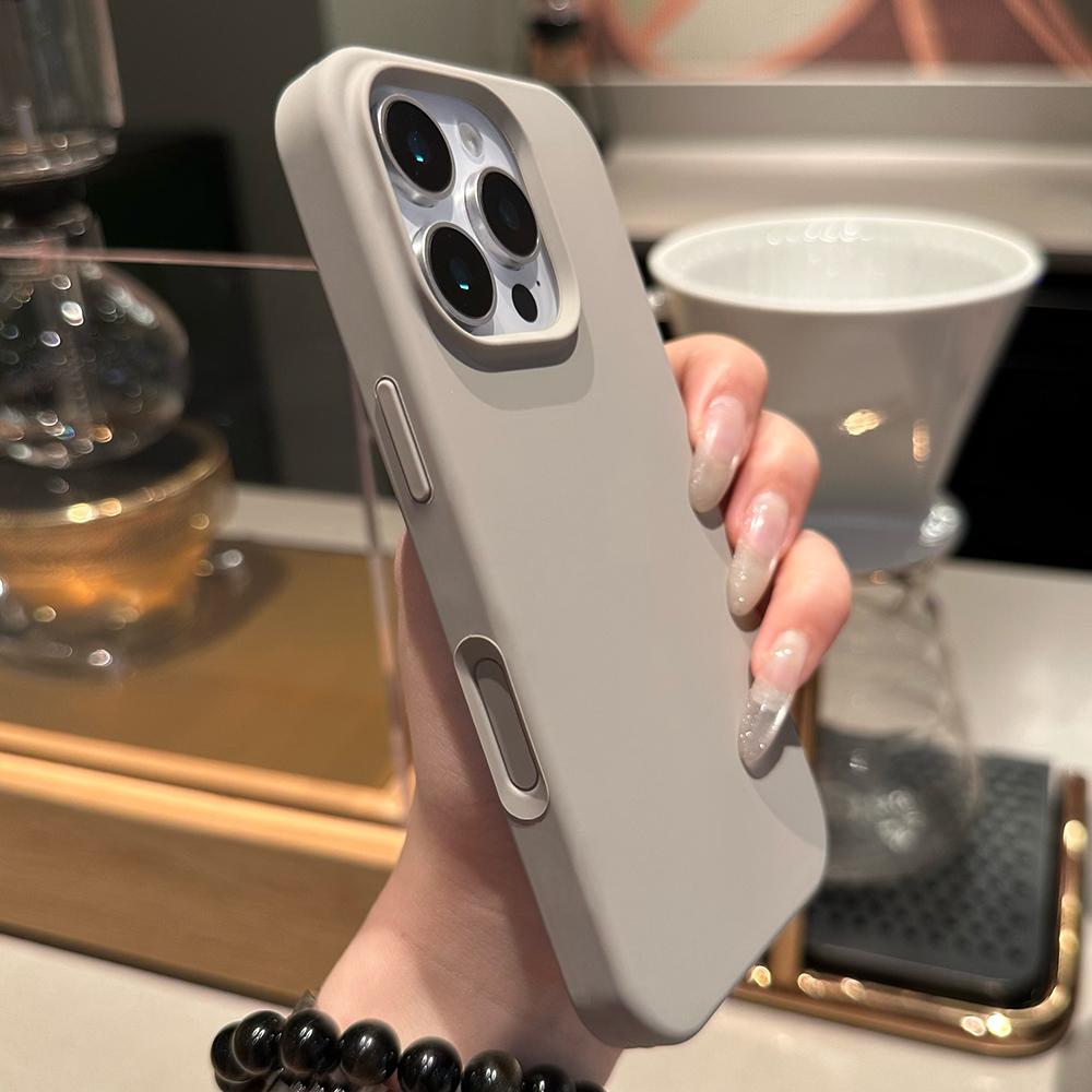 Pulsante di controllo fotocamera Grigio Titanio Custodia originale in silicone liquido per For Iphone 16 Pro Max Plus cover per telefono morbida antiurto completa