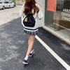 Simple Casual Silk Cloth Black Chain Bucket Bag Drawstring Bundle a Capacity Commuter Backpack Female