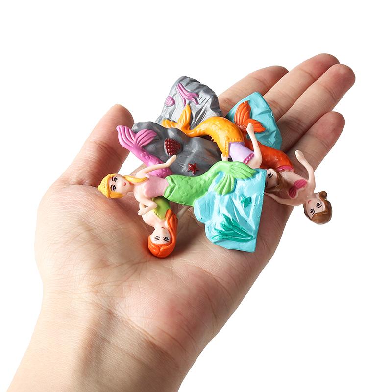 Oenux Creative Pirates of the Caribbean Mermaid Princess Model Action Figure Figurines Cake Toppers Kid Toy Halloween Gift