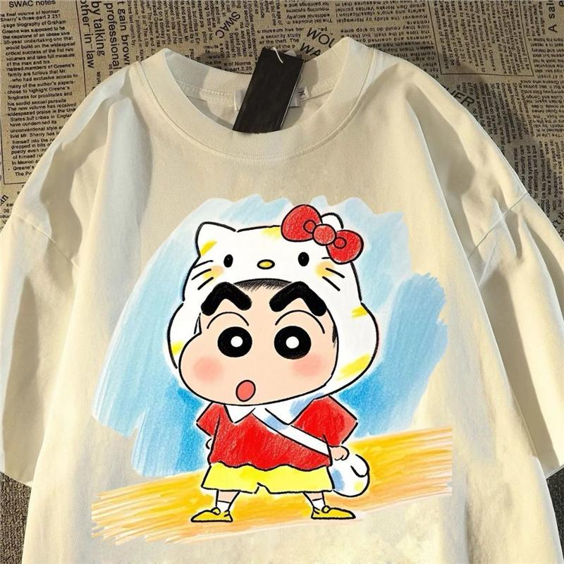 Cute Japanese StyleCrayon Shin Chan Cartoon Character Summer Tshirt Harajuku Fashion Cotton Leisure Unisexs Tshirt Top