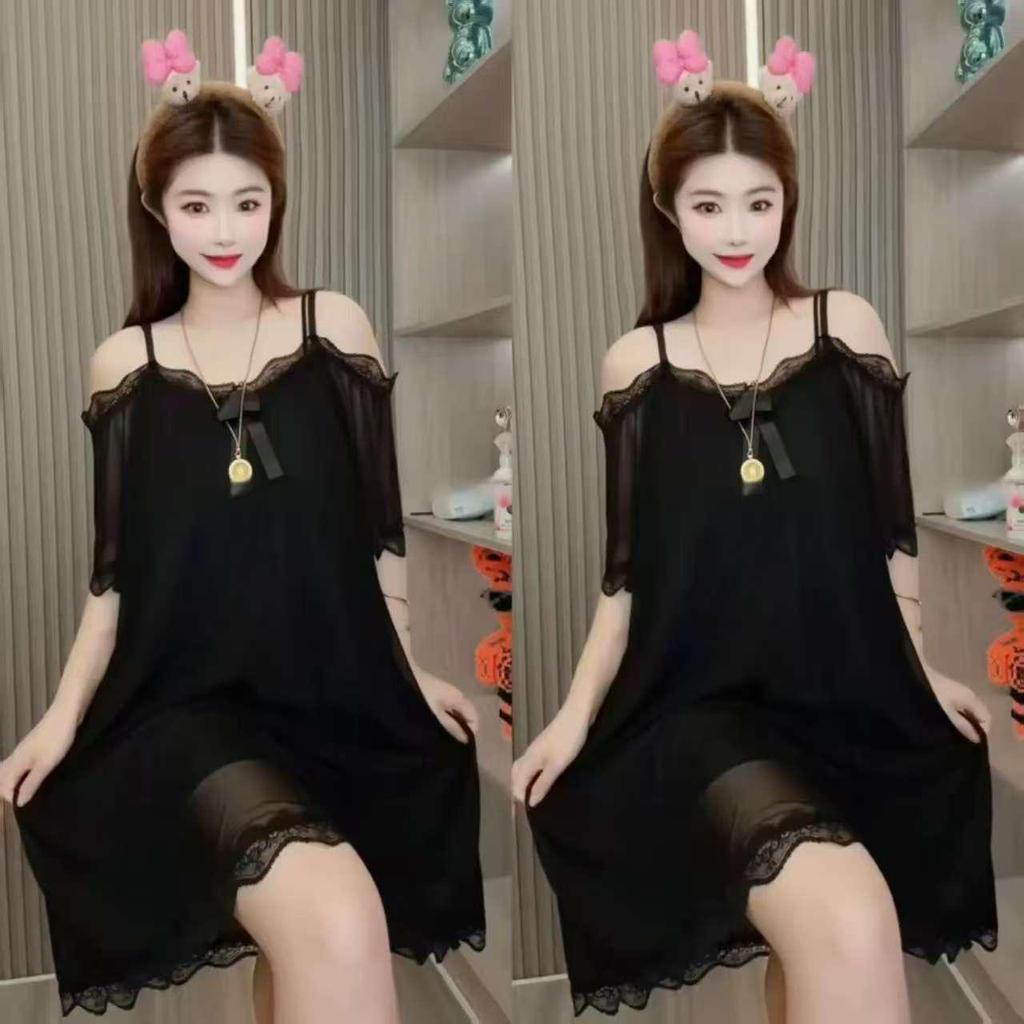 French Sling Mesh Summer Nightdress for Women - Sweet and Stylish Pajamas