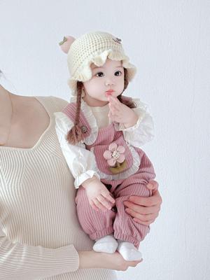 Handgemachtes Niedliches Baby Strampler Set mit 3D Blumen – Frühling/Herbst für Jungen & Mädchen