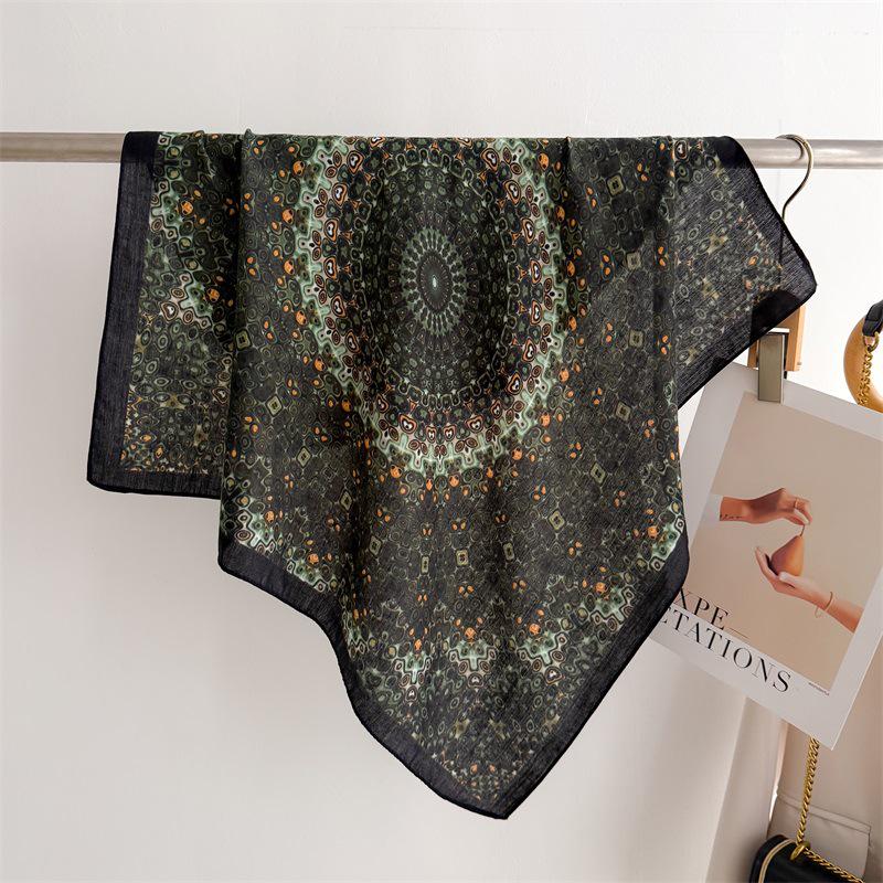 Eșarfă elegantă de mătase 2025: Design japonez și coreean, Stil subțire de vară, Protecție pentru gât