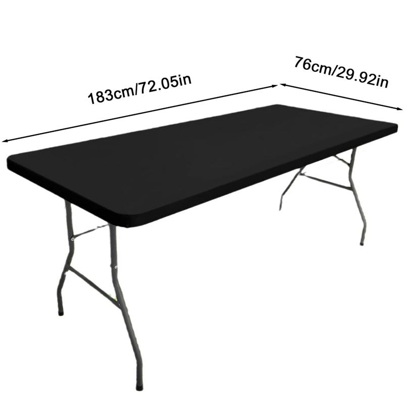 

Эластичная прямоугольная скатерть из ткани на резинке, складные столы, моющиеся чехлы для пикника, кемпинга, для использования в помещении и на открытом воздухе 30x72inch чёрный