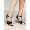Wedge Heel Women's Summer New Sexy Crystal Transparent High Heels Glass Wedge Heel Patent Leather Sandals High Heels LFD-9930-5