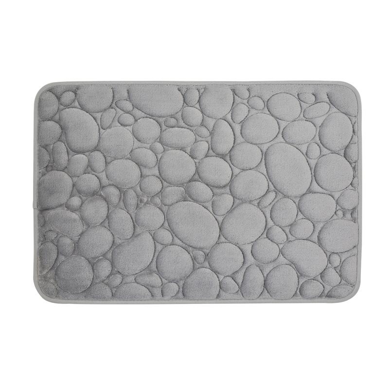 Memory Foam-Badezimmermatte, Kieselstein-Badezimmermatte, schnell saugfähige und waschbare Matte, rutschfester, weicher und bequemer Duschteppich