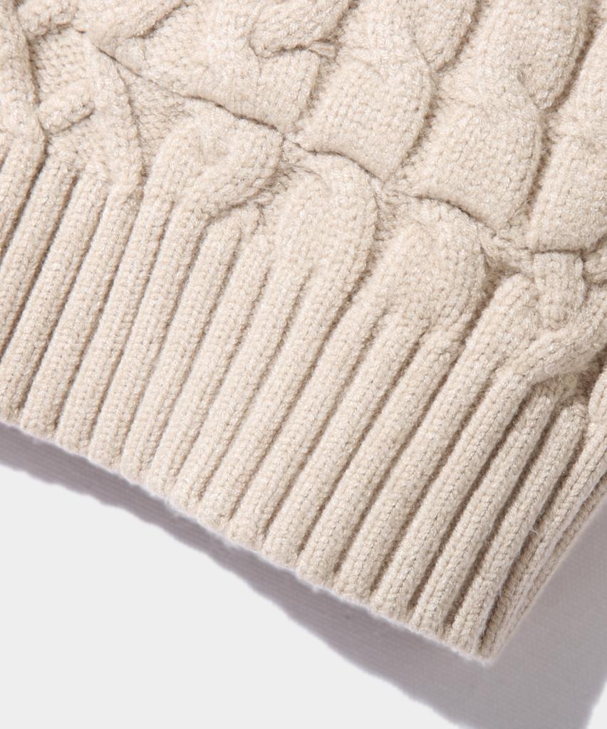 Dimiteulibeullaeg 2Way Heavyweight Cable Knit Zip-Up Hoodie_Oatmeal