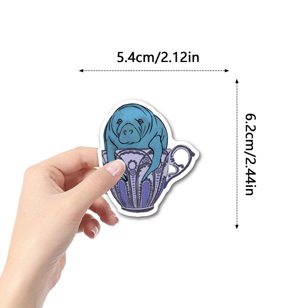 55 New Manatee Manatee Graffiti Stickers Decorate Notebook Suitcase Mobile Phone DIY Stickers