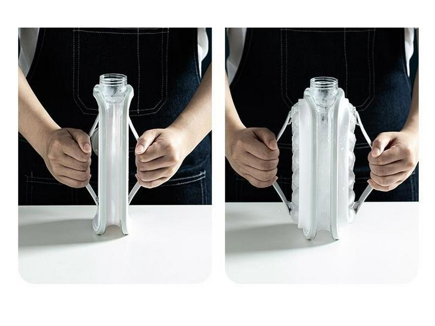 Ice Hockey Kettle: Dual Ice Cube Mold & Storage Box - Silicone Spherical Tray for Home Use