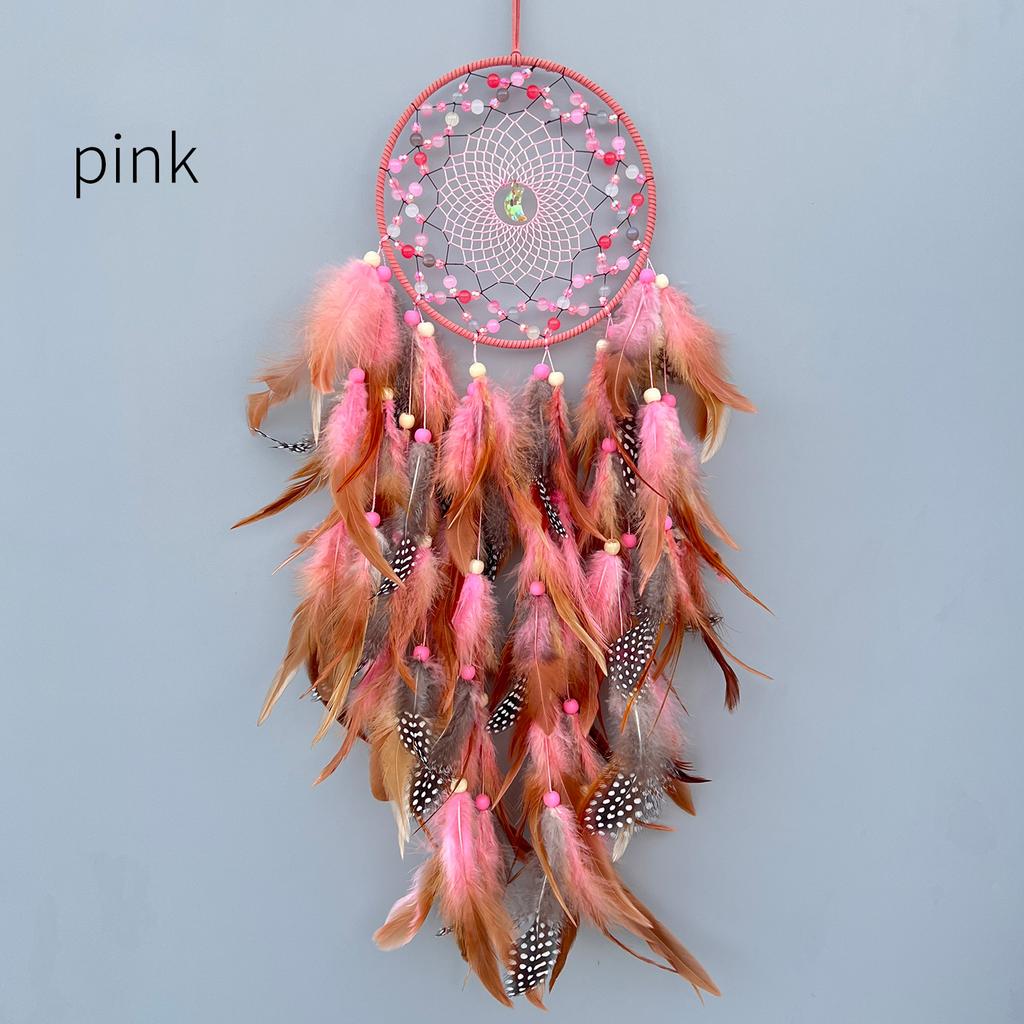 Colorful Feather Woven Atmosphere Decoration Living Room Wall Ornaments Bedroom Home Agate Dream Catcher Net Decorations