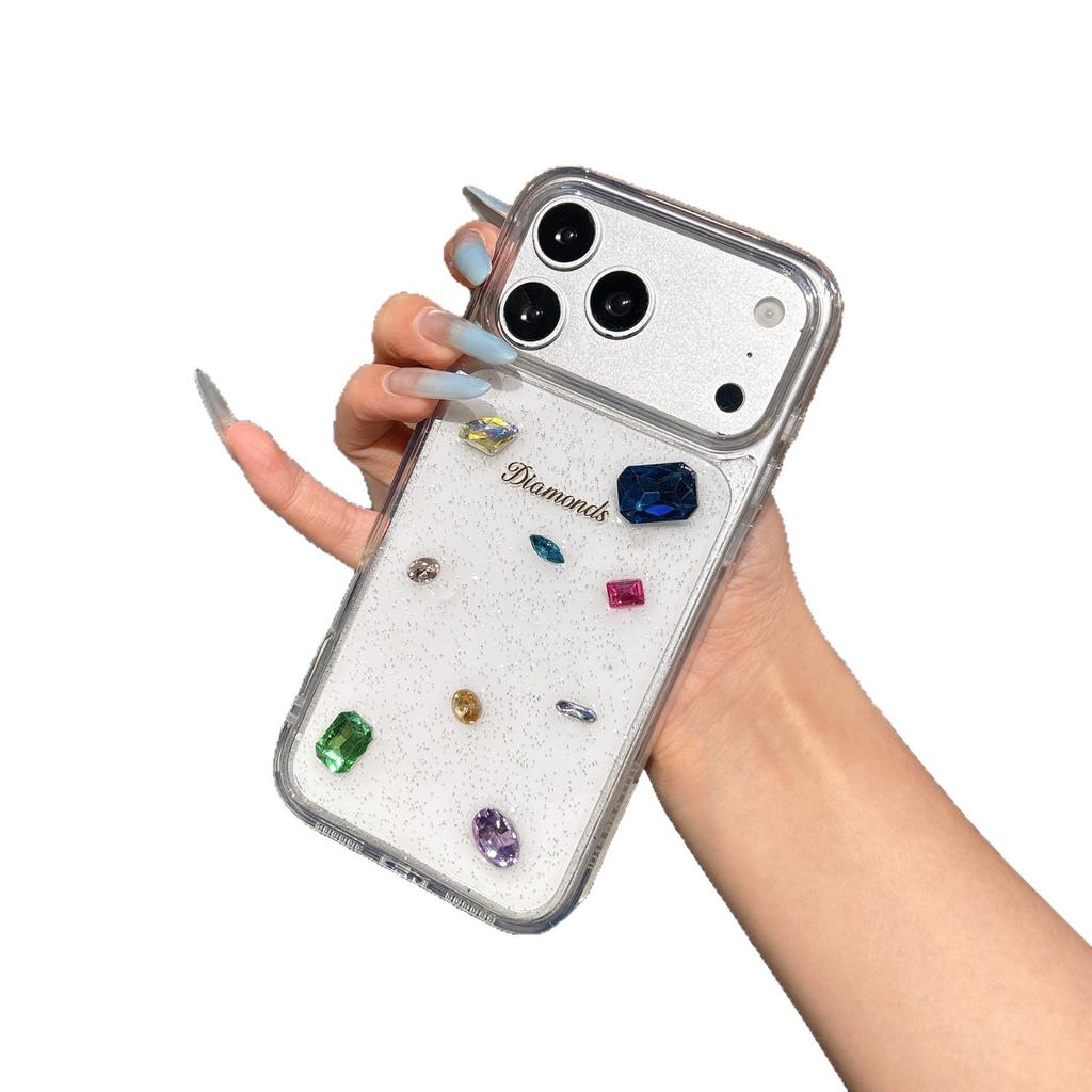 Colored diamond lanyard suitable for apple 11promax mobile phone case iphone11pro creative fashion small fresh