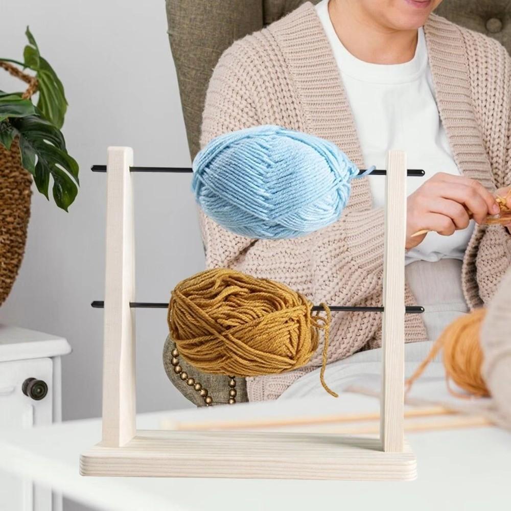 Solid Wood Wire Winding Rack Detachable Wool Storage Rack Thread Ball Holder Knitting Projects
