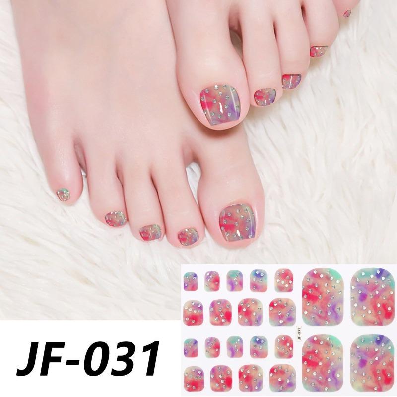 Naklejki na paznokcie u stóp w jednolitym kolorze, z brokatem i efektem kociego oka, wodoodporne, wybielające, pełne naklejki, naklejki na paznokcie u stóp, naklejki na paznokcie z efektem aurora