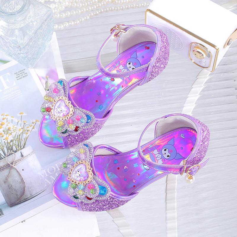 2026 New Summer Children's Crystal Shoes Baby High Heels Soft Sole Little Girl Summer