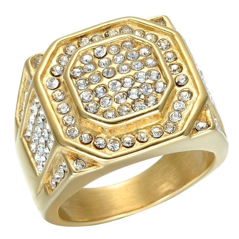 

Step Into The Personalized Atmosphere Of Gold And Silver Octagonal Diamond Luxury Men S Ring No. 11