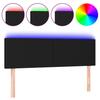 Vidaxl Bed Headboard with LED, Black, 144X5X78/88 Cm, Fabric