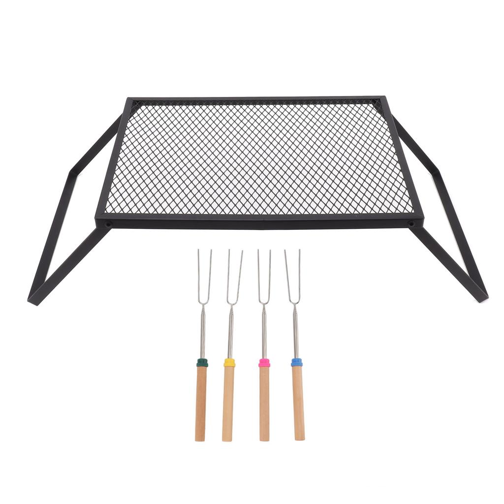 Folding Campfire Grill Heat Resistant Heavy Duty Portable Outdoor Camping Grill for Picnic Yard Patio 40 X 30cm with