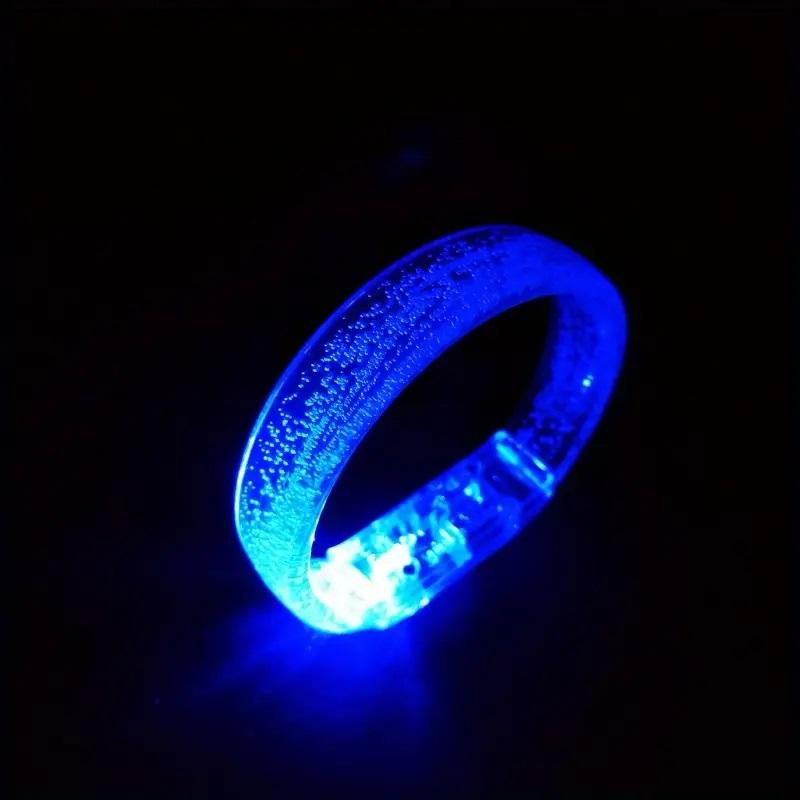 

1pcs LED Flashing Bubble Bracelet - Glow in The Dark Party Favors High Transparency Eco-Friendly Plastic Shimmering Wristbands 1pcs синий