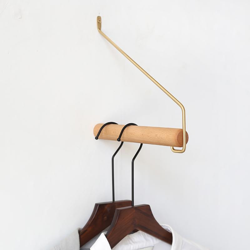 Wall Hanging Coat Rack Solid Wood Hayfork Hangers Bedroom Entrance Clothes Hooks Bamboo Home Furniture
