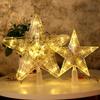 Christmas LED Transparent Five-pointed Star Tree Toppers Merry Christmas Tree Decorations for Home Xmas Ornaments Navidad Props
