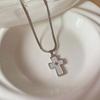 Y2K Cross Pendant Necklace with For Women Girls Gothic Punk Metal Cross Sweater Chain Unique Fashion Jewelry Accessories Gifts