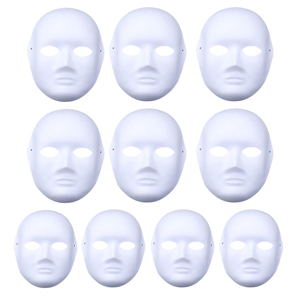 Full Face Masquerade Mask White DIY Mask for Art Craft Parties Favor Paintable Paper Mask Blank Mask Paper Cosplays Mask