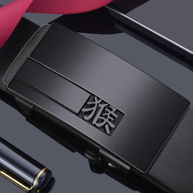Twelve Zodiac Belts for Men Genuine Leather Toothless Automatic Buckles Inside Belt Lengthening Business Trend