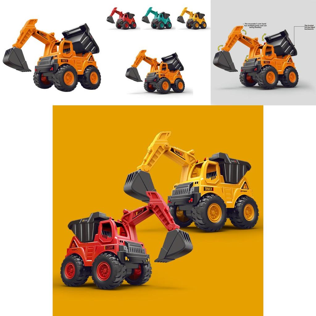 Childrens Inertia Excavator Dump Truck Toy For Developmental Play And Handeye Coordination