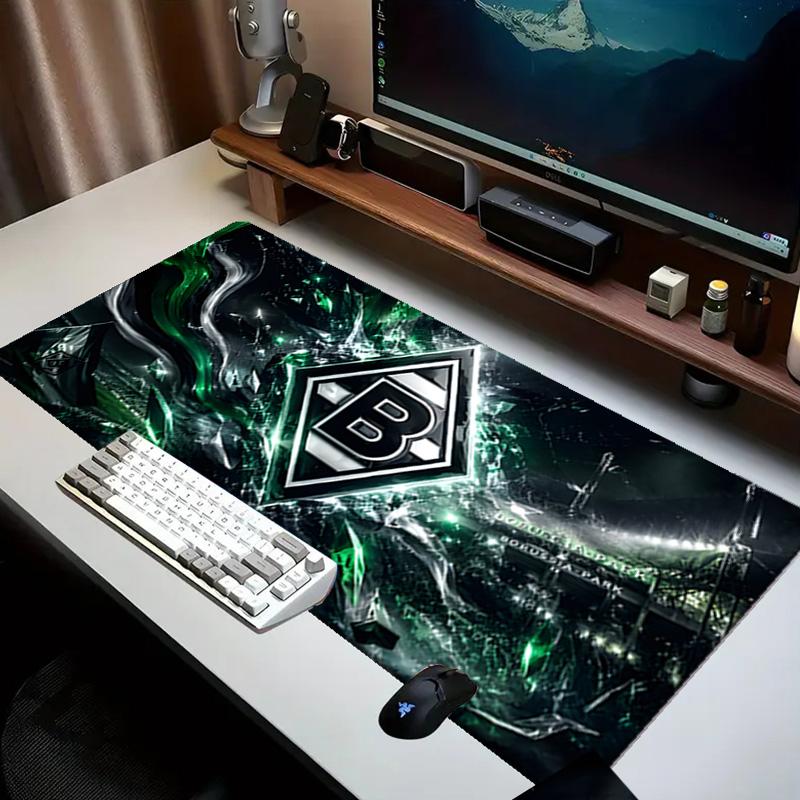 Green And Silver Abstract   Mouse pad Office Desk Mat, Gaming Mouse Pad Mousepad, keyboard pad,Heavy-Duty Non-Slip Rubber Backing, Gift