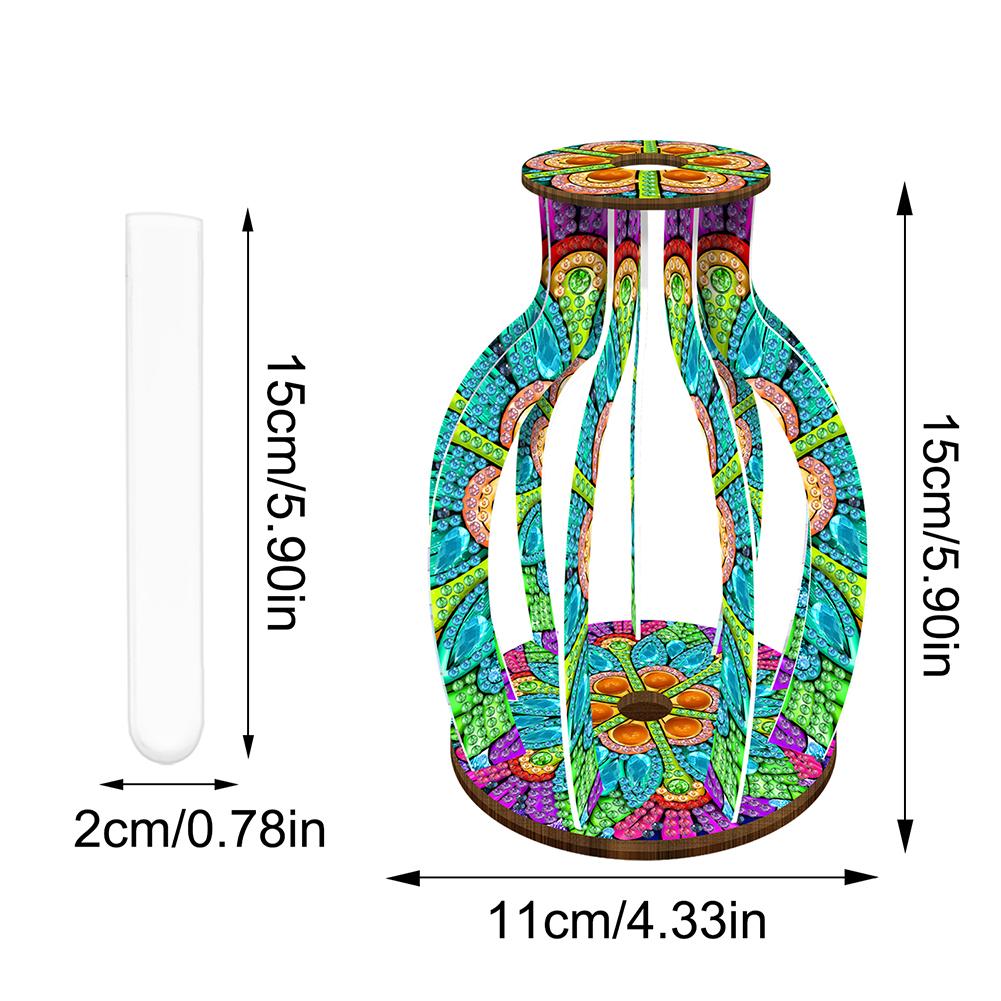 New 2025 Diamond Painting Vase Diamond Rhinestones Table Desktop Ornaments Wooden Vase Home Decorations New Arrivals