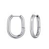 Glossy Stainless Steel Hoop Earrings For Women Men Hip Hop Steapunk Round Oval Heart Black Gold Silver Color Huggie Jewelry Gift