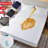 3PC Waterproof Bed Sheet Set Solid Color Moisture-proof Dust-proof Non-slip Mattress Protector Soft Comfortable Bedding Set Deep Pocket Bed Sheet