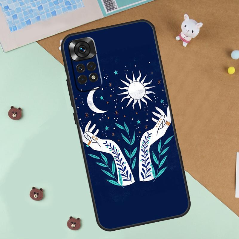 Sun Moon Art Case For Xiaomi Redmi Note 14 13 12 9 10 11 Pro 10S 11S 12S Cover For Redmi 13C 10C 12C 14C