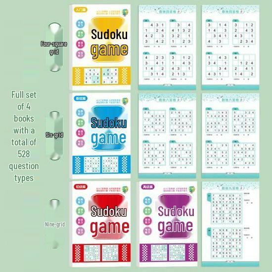 Kids' Sudoku: Beginner Math Puzzle Game with 4, 6, and 9 Grids for Elementary Thinking Training
