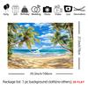 2D White Sand Clear Blue Water Tropical Island Wedding Decor Photography Backdrop
