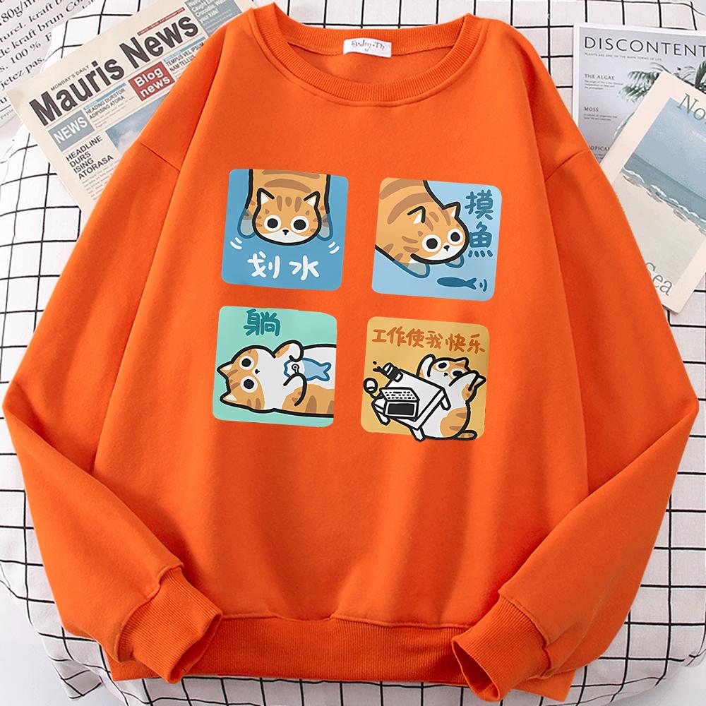 Not Wanting To Work Seriously Cute Print Men Women Clothes O-Neck Hoodies Funny Pattern Print Sweatshirt