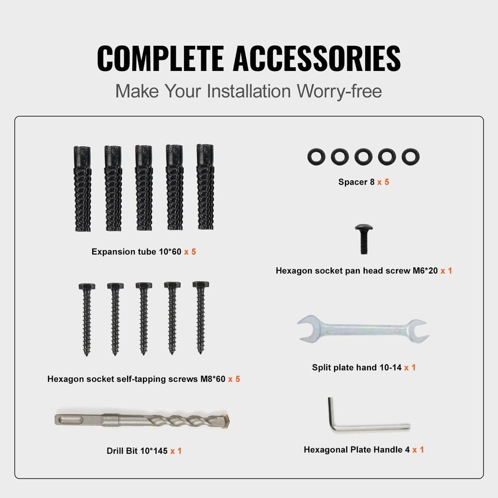 40mm Pipe Wrought Iron Handrail 2 Steps Handrails for Outdoor Steps Handrails Garden Railing Exterior Handrail Stair Railings for Steps with One Bolt