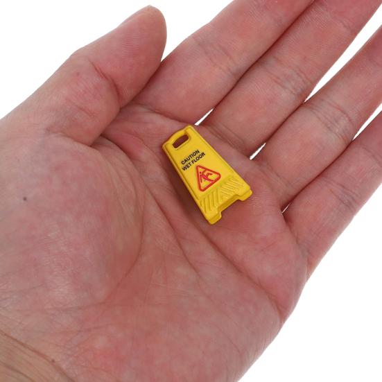 5Pcs Mini Caution Wet Floor Sign Single-side Realistic Miniature Dog Cat Vomit Caution Sign Small Warning Sign Desk Toy
