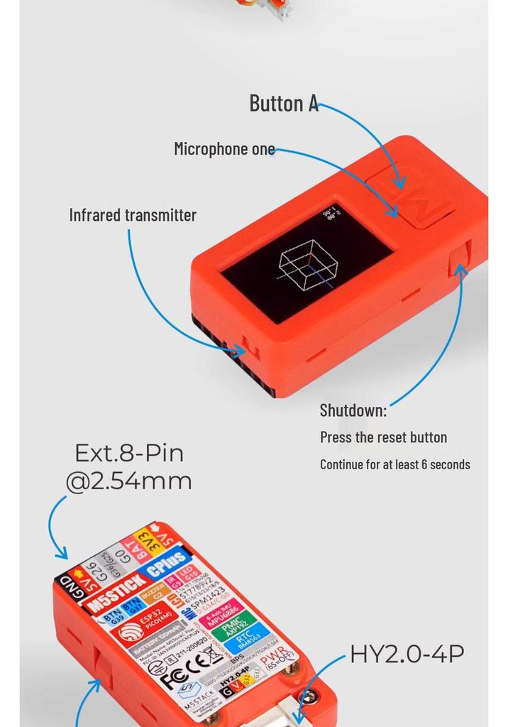 M5 StickC PLUS ESP32 IoT Dev Board - New Model with Graphical Programming Kit