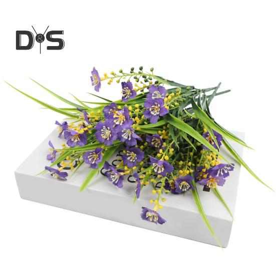 2 Pcs Artificial Flowers Bundle UV-Resistant Faux Plants Non-fading Fake Flowers for Home Vase Basket Window Box Outdoor Decoration