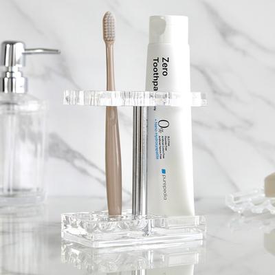 Průhledný otevřený držák na zubní kartáčky a zubní pastu se 4 otvory AZUDA_BG0720018