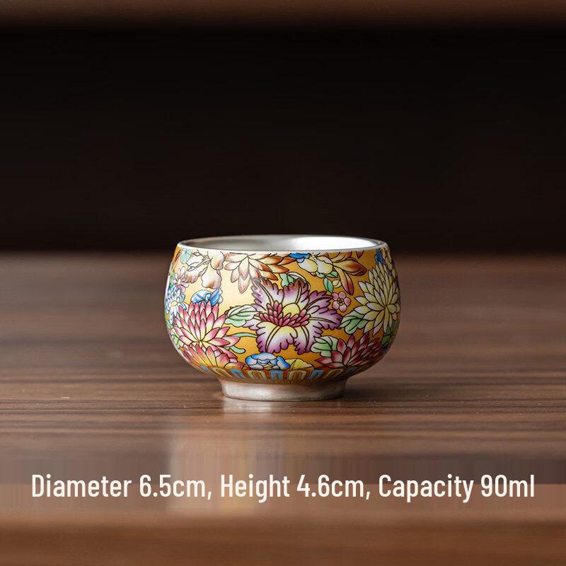 

Yuzhuxun Silver-Plated Enamel Teacup